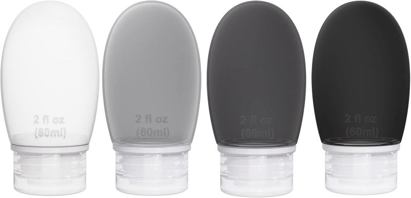imuviy Silicone Travel Bottles for Toiletries TSA Approved Travel Size Containers Set 4 Pack Portable Leak Proof Refillable Cosmetic Squeeze Bottles Shampoo Hair Conditioner Body Lotion Bath Shower Gel - Image 1